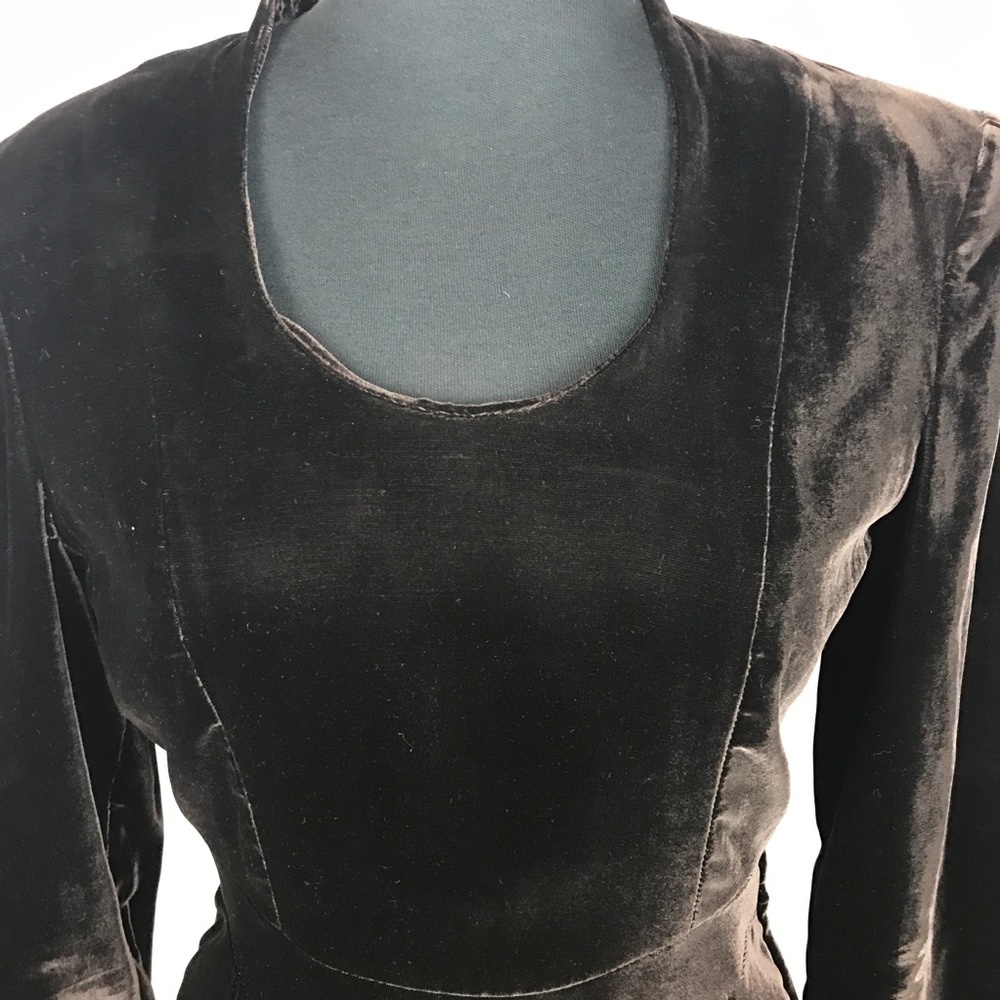 VINTAGE GIORGIO ARMANI brown velvet dress 6 - Picture 3 of 8